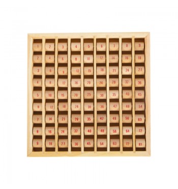 Jeu Tables de multiplication en bois FSC résultats rouge rouleaux