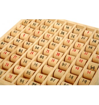 Jeu Tables de multiplication en bois FSC résultats rouge rouleaux small foot