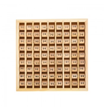 Jeu Tables de multiplication en bois FSC résultats rouge rouleaux