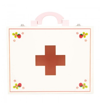 croix rouge Mallette de soins pour Infirmière en bois  docteur