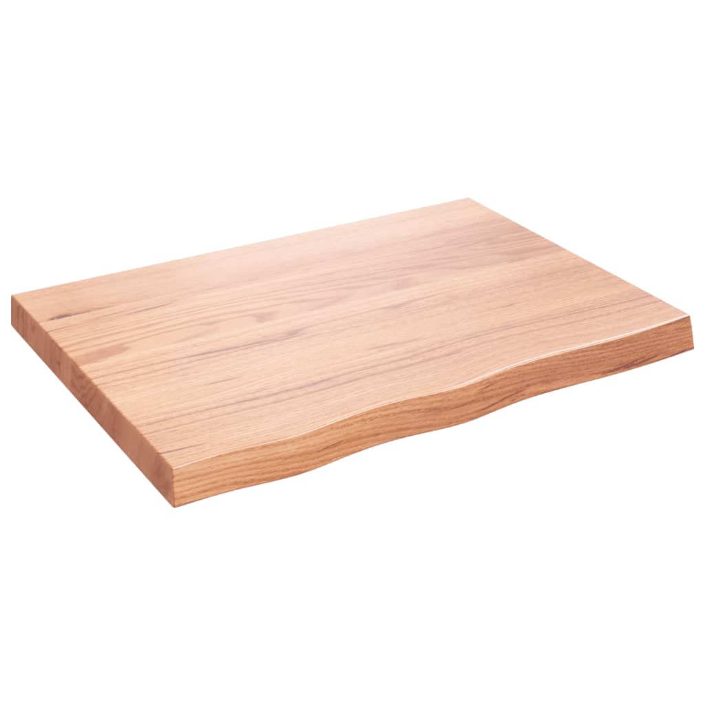 Plateau de table marron 80x60x6 cm en chêne massif bois