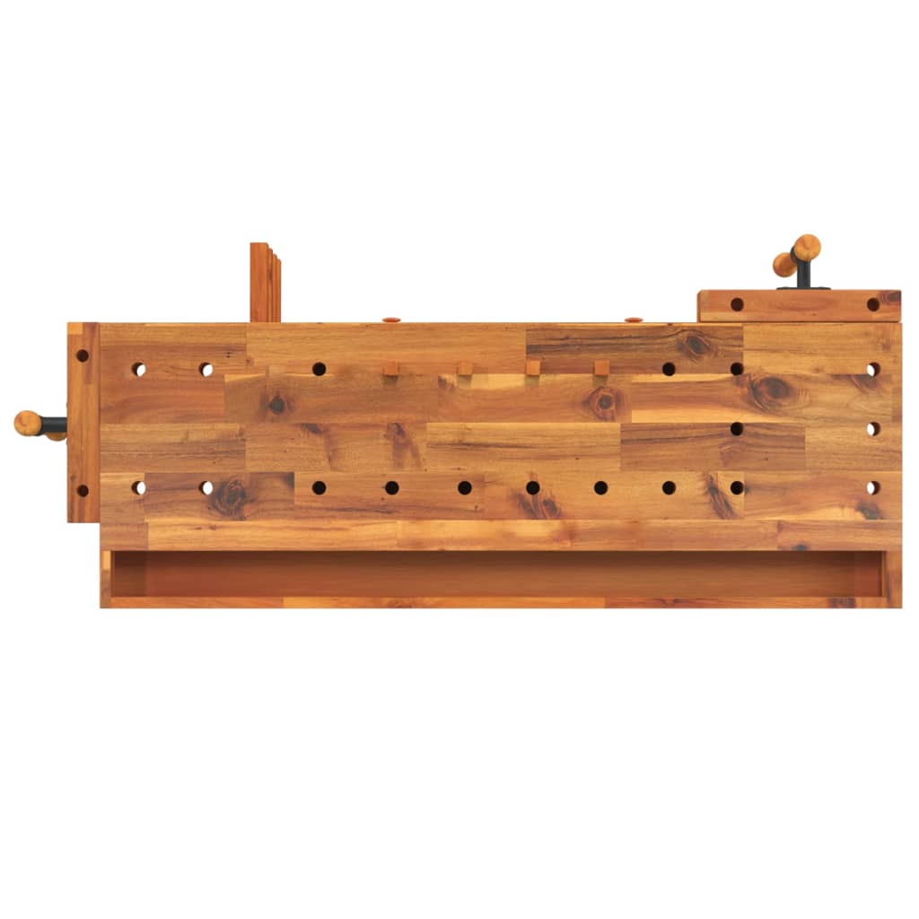 Établi avec 4 tiroirs et étaux 124x52cm bois acacia massif bricolage