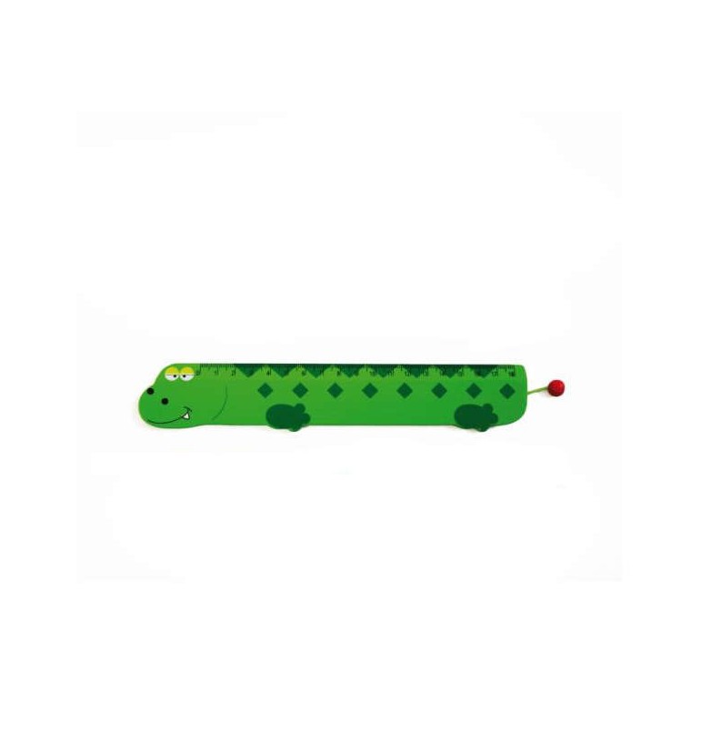 Règle graduée Crocodile 18 cm millimètres bois vert