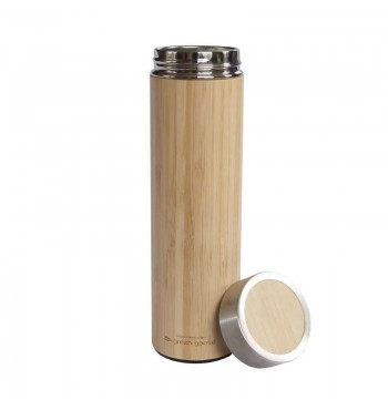 Thermos boissons chaudes froides bambou inox thés isotherme bois
