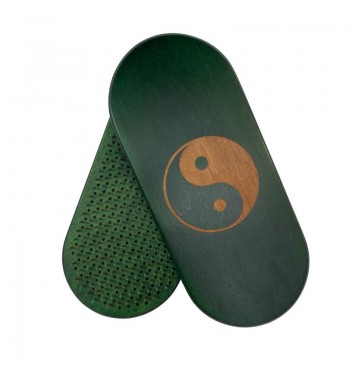 Planche à clous Sadhu vert Yin Yang bois moitié cuivre acier yoga réflexologie