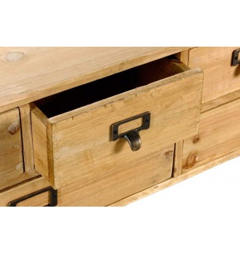 Organiser rétro vintage tiroirs à porte-étiquettes bois massif organisateur bureau