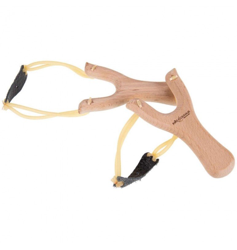 Lance-pierre (fronde) Pliable En Métal Et Bois Avec élastique - Pour Le Tir Récréatif Ou La Collection