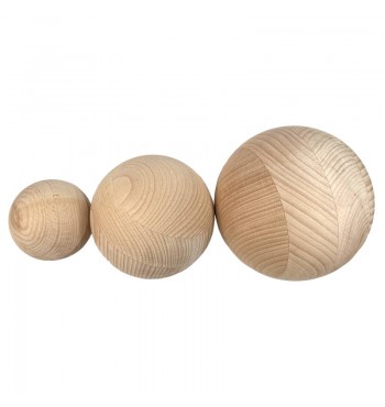 Boules rondes en bois de hêtre MASSIF