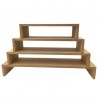 Meuble escalier 4 bancs libres superposés bois chêne massif table basse