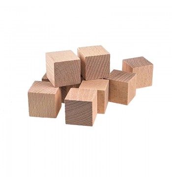 Cubes en bois de hêtre brut 30x30mm 100pcs
