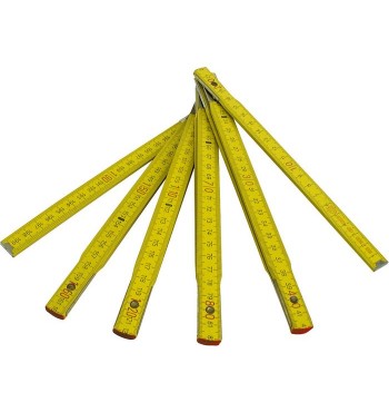 Mètre gradué de mesure en bois jaune 2 mètre millimètre