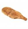 Planche snack irrégulière avec poignée 40-44cm en bois d'olivier massif trou