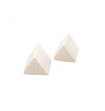 Triangles blancs en bois 10x10X10mm 10pcs jouets