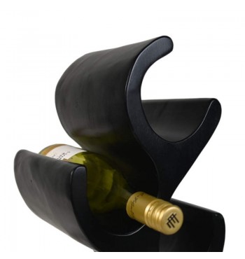 Porte-bouteilles vin présentoir bois de suar massif noir