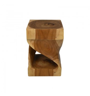 Tabouret design en bois massif de munggur SUAR TECK carré