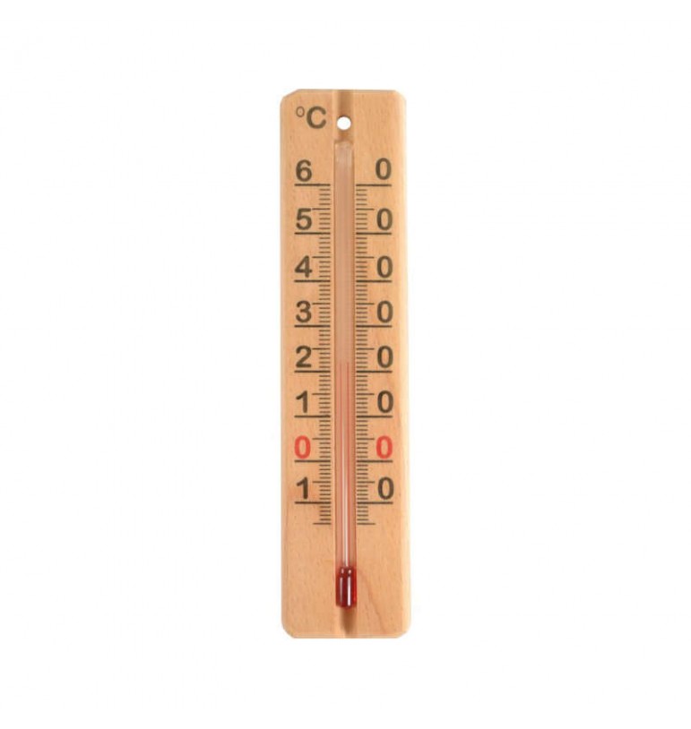 Thermomètre extérieur -10 à +60 degrés BOIS hêtre