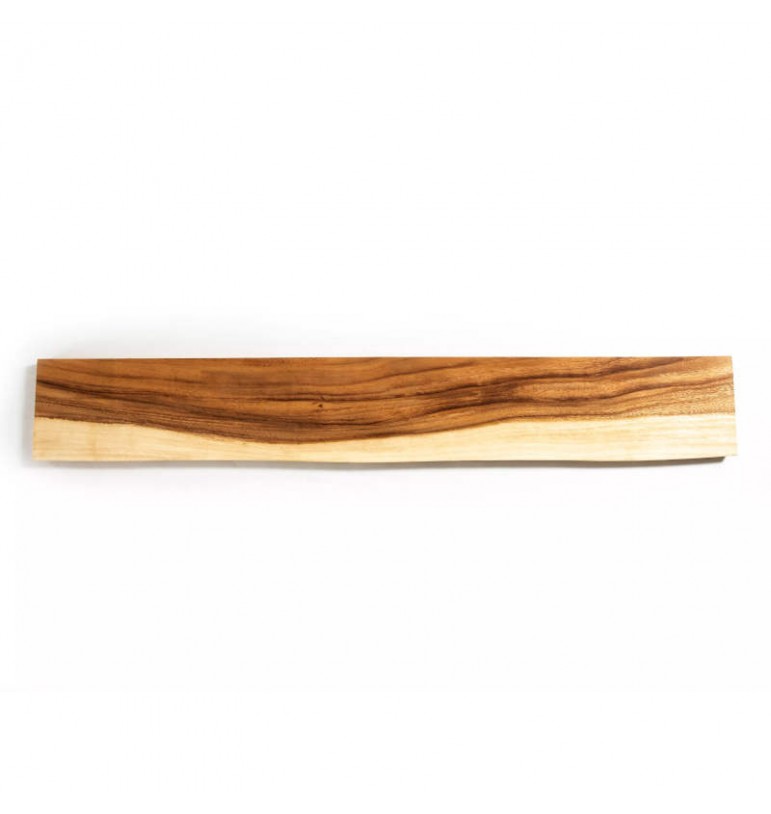 Etagère bord naturel bois suar bicolore 120cm avec lanières cuir