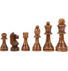 pions jeu d'échecs cavalier fou reine roi noir bois
