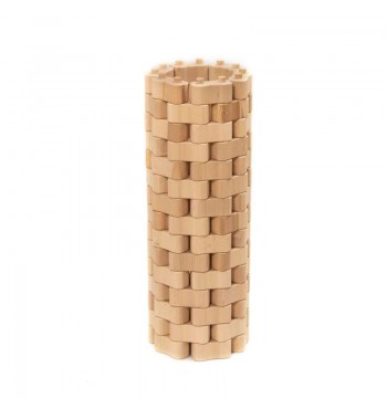 Jeu de briques pivotantes bois hêtre 96pcs FORMES ARRONDIES MAKURA LEGO