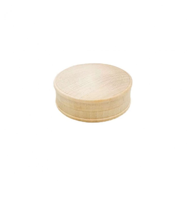 Pilulier plat à couvercle 6cm en bois de bouleau