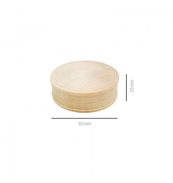 dimensions Pilulier plat à couvercle 6cm en bois de bouleau