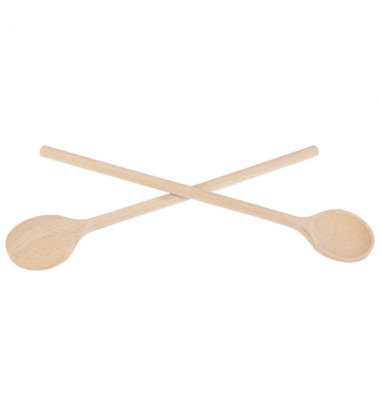 Cuillère ronde 25 cm en bois de hêtre USTENSILE DE CUISINE SPATULE