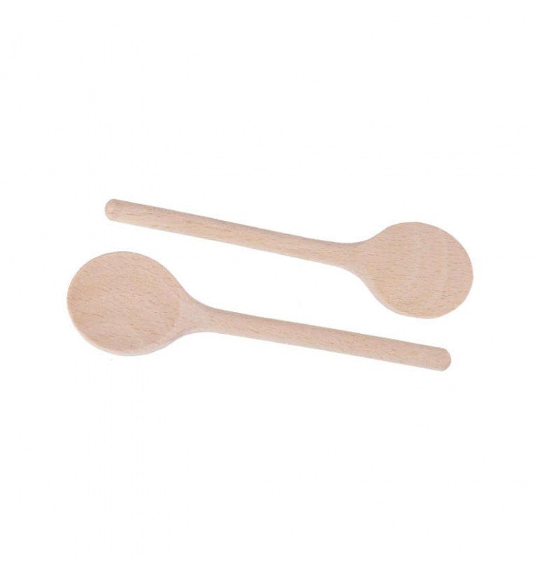 Cuillère ronde 12 cm en bois de hêtre MASSIF BRUT CUISINE