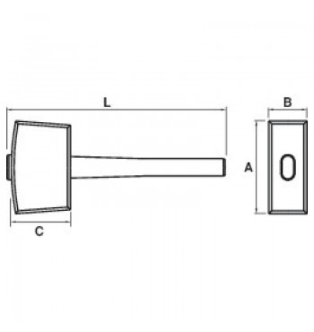 DIMENSIONS Maillet de menuisier 750g en bois de frêne