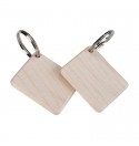 Porte-clés rectangle 4,5x3,5cm en bois d'érable personnalisable gravure