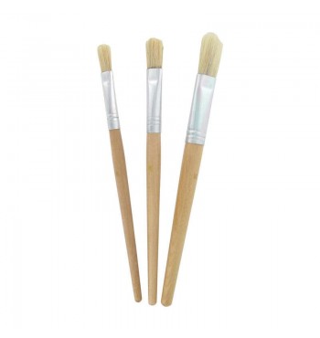 Pinceaux de raccord 3pcs soie naturelle en bois