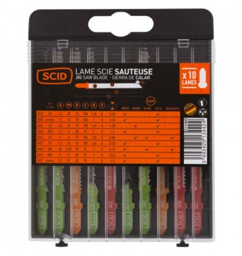 Lames de scie sauteuse 10pcs en boîte bois métal polyvalente faience scid