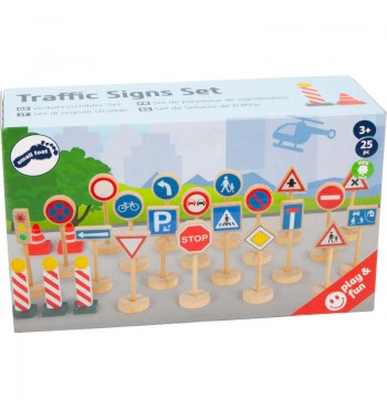 boite jeu Panneaux de signalisation routière en bois enfants code route