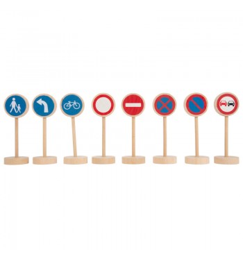 jeu Panneaux de signalisation routière en bois enfants code route