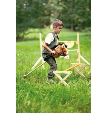 Tête de cheval sonore à monter en bois JEU rôle cavalier