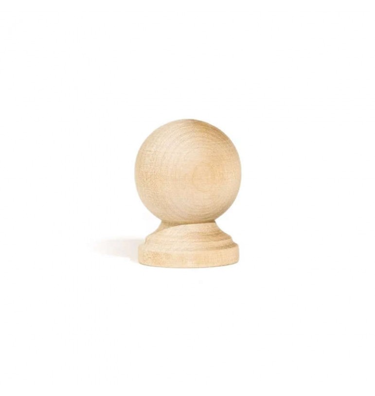 Bouton de porte 33mm en bois de bouleau SPHERE ROND