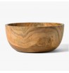 Saladier rond 24cm en bois de teck massif artisanat Indonésie