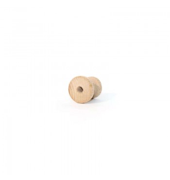 Allonge bouton 21mm en bois de bouleau massif nature tiroir vis