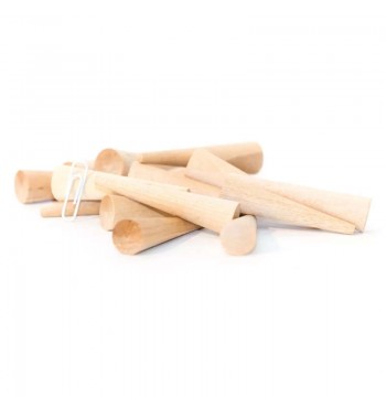 Cônes 65mm 6pcs en bois de bouleau pion pièce jeu maquette déco