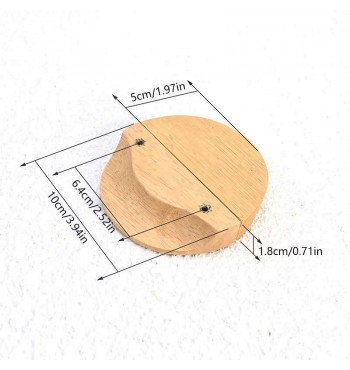Poignées de placard design ronde bois hêtre naturel massif dimensions