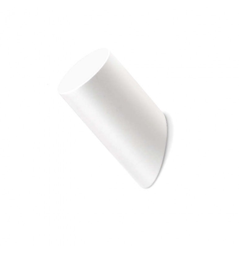 Patère ronde angle 5cm bois blanc porte manteau