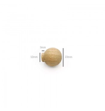 Bouton de porte 23mm en bois de chêne dimensions