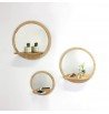 Reine Mère Miroir-tablette rond 40cm en bois de chêne PLACAGE MASSIF made in France
