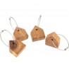 Porte-clés Maison en bois de bout chêne