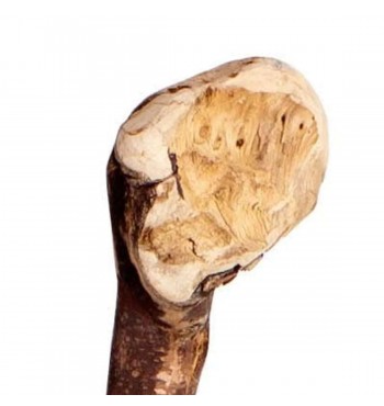 Canne de pèlerin 140cm bois écorce châtaignier marche paume