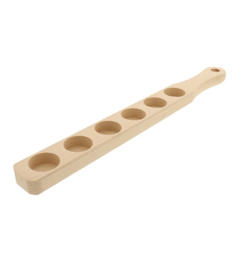 Barre à tequila 6 shooters 50cm en bois de hêtre liqueur