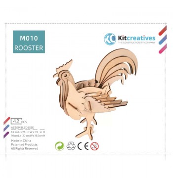 boite Maquette Coq poule à monter en bois