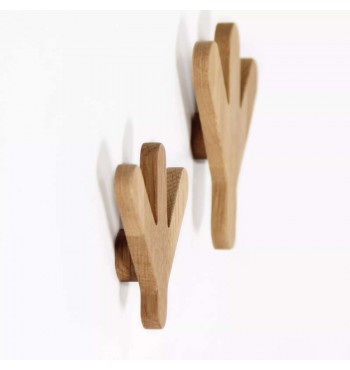 Patères murales pattes d'oie bois chêne décoration