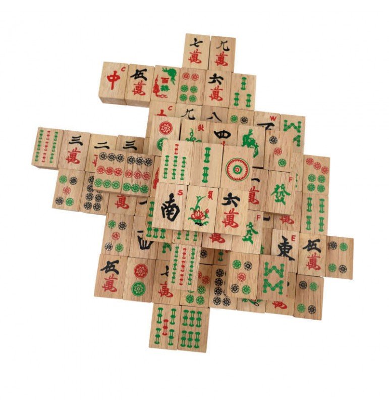Mahjong Coffret bois marqueté | Jeux du KDOR
