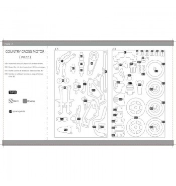Maquette Motocross à monter en bois pièces découpe laser