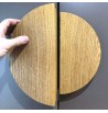 Poignées de placard duo 10cm bois hêtre naturel effet